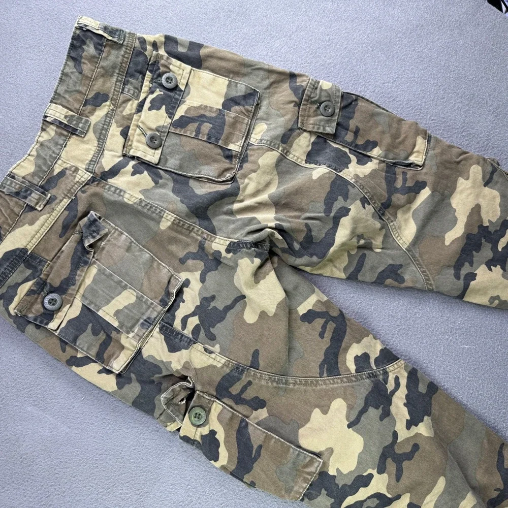 Unbranded Cargo Pants Men 29 Green Camo Pocket Tactical Streetwear Gorpcore